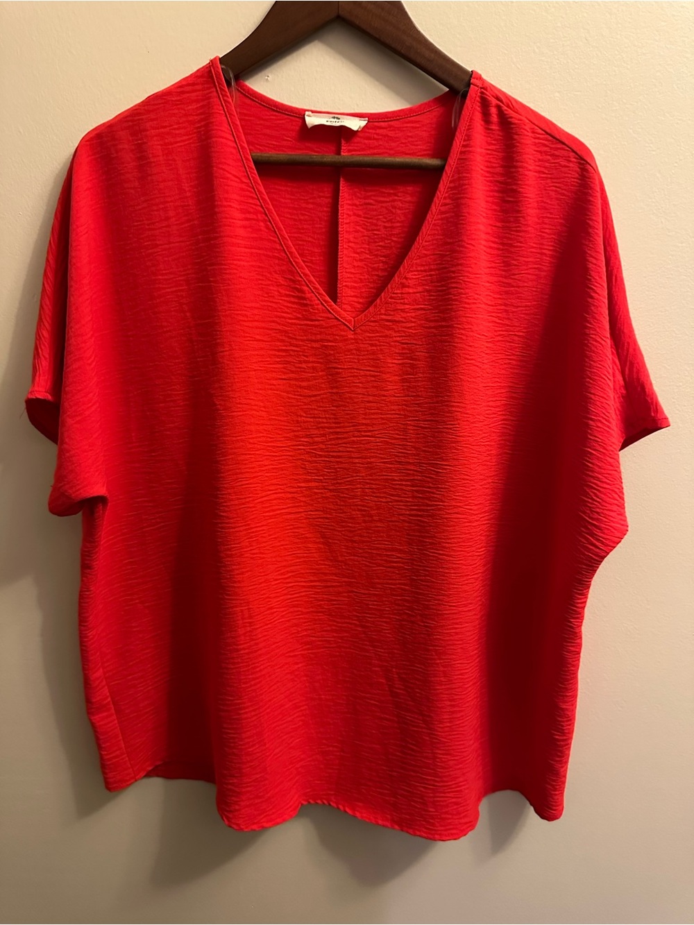 entro Red V-Neck Tunic Top